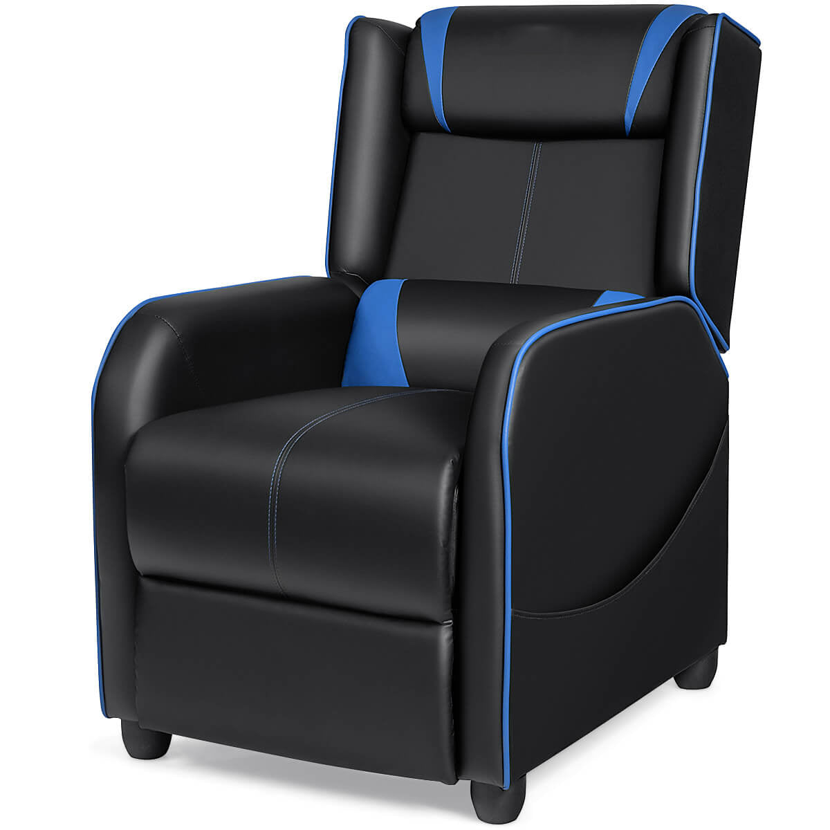 Giantex Recliner Chair, Massage Recliner Sofa Single Sofa Home Theater Seating Reading Chair, Blue