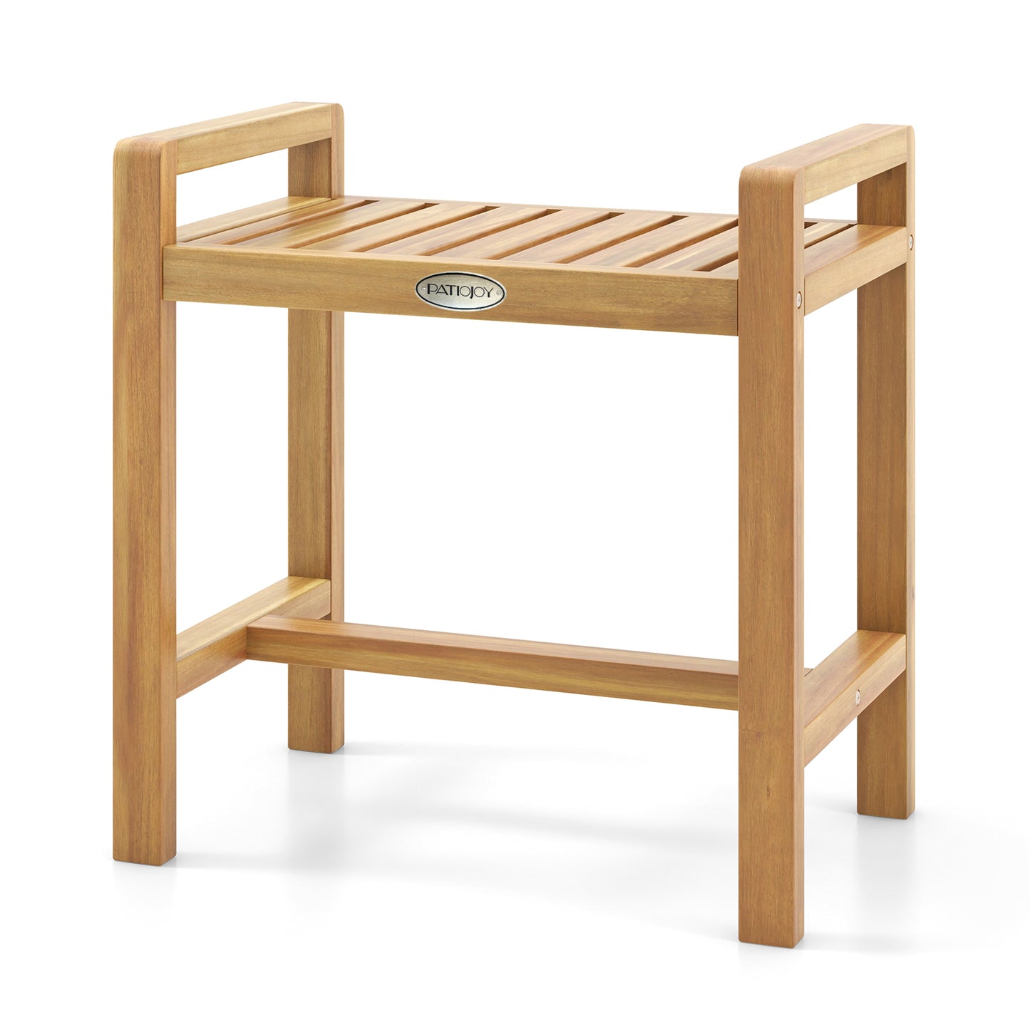 Giantex Teak Shower Bench, Wood Shower Stool for Bathroom Indoor and Outdoor Use