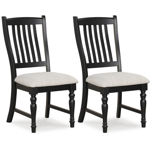 Giantex Set of 2 Dining Room Chairs w/Solid Wood Legs & Padded Seat Cushions, Black