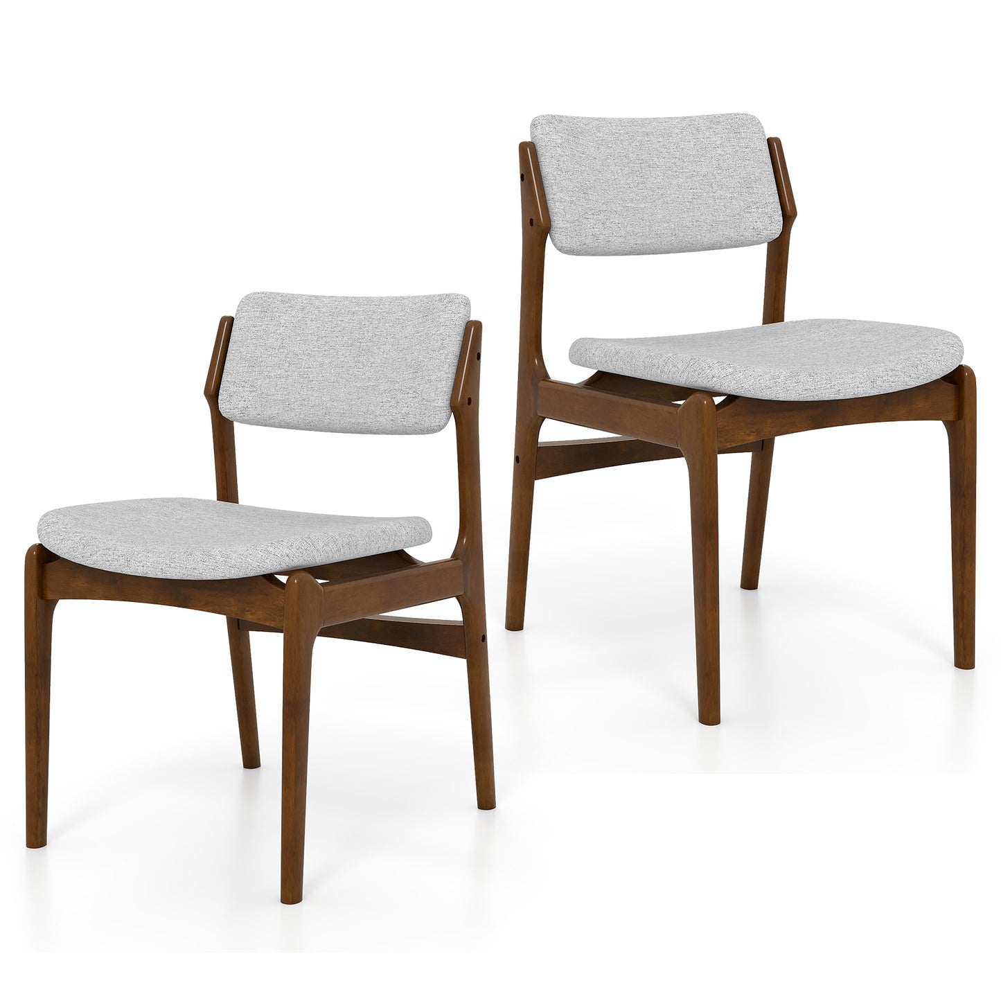 Giantex Modern Upholstered Dining Chairs Set of 2, Padded Kitchen Chairs w/Cozy Seat, Farmhouse Accent Chairs
