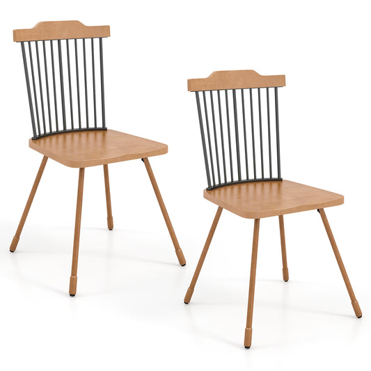 Giantex Windsor Dining Chairs Set of 2, Armless Chairs w/Contoured Seating