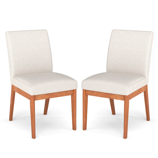 Giantex Upholstered Dining Chairs Set of 2, Mid-Century Comfy Parson Chairs