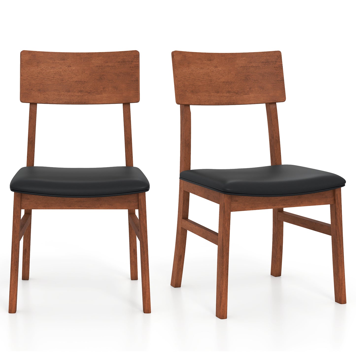 Giantex Dining Chairs Set of 2 w/Rubber Wood Legs, Farmhouse Armless Dinette Chairs,  Kitchen Side Chairs