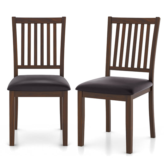 Giantex Dining Chairs Set of 2, Faux Leather Upholstered Kitchen Chair, Armless Accent Side Chair
