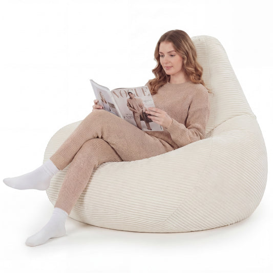 Giantex Bean Bag Chair, Accent Lazy Sofa, Comfy Floor Lounger for Living Room, Beige