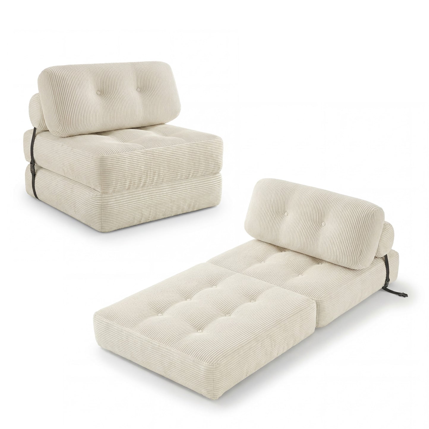 Giantex Convertible Folding Sofa Bed, Fold Out Sleeper Chair, Floor Sofa for Bedroom, Beige