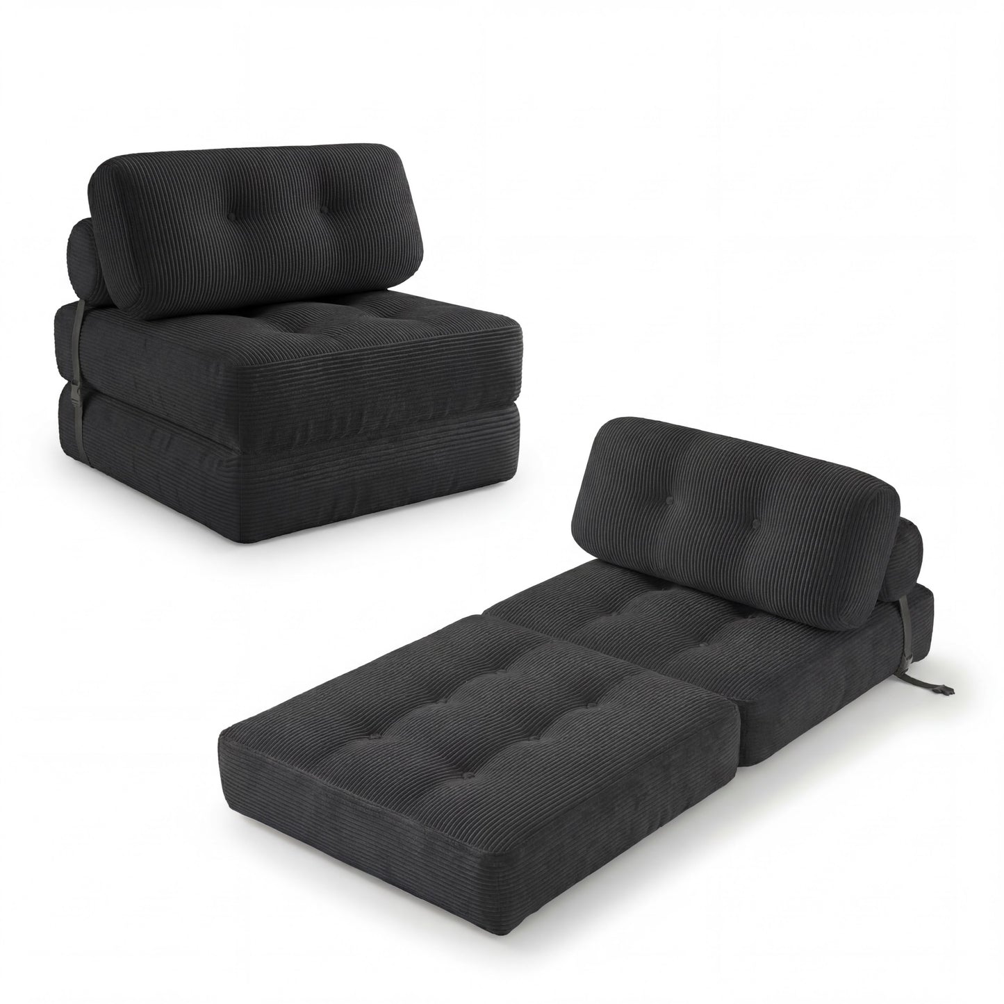 Giantex Convertible Folding Sofa Bed, Fold Out Sleeper Chair, Floor Sofa for Bedroom, Black