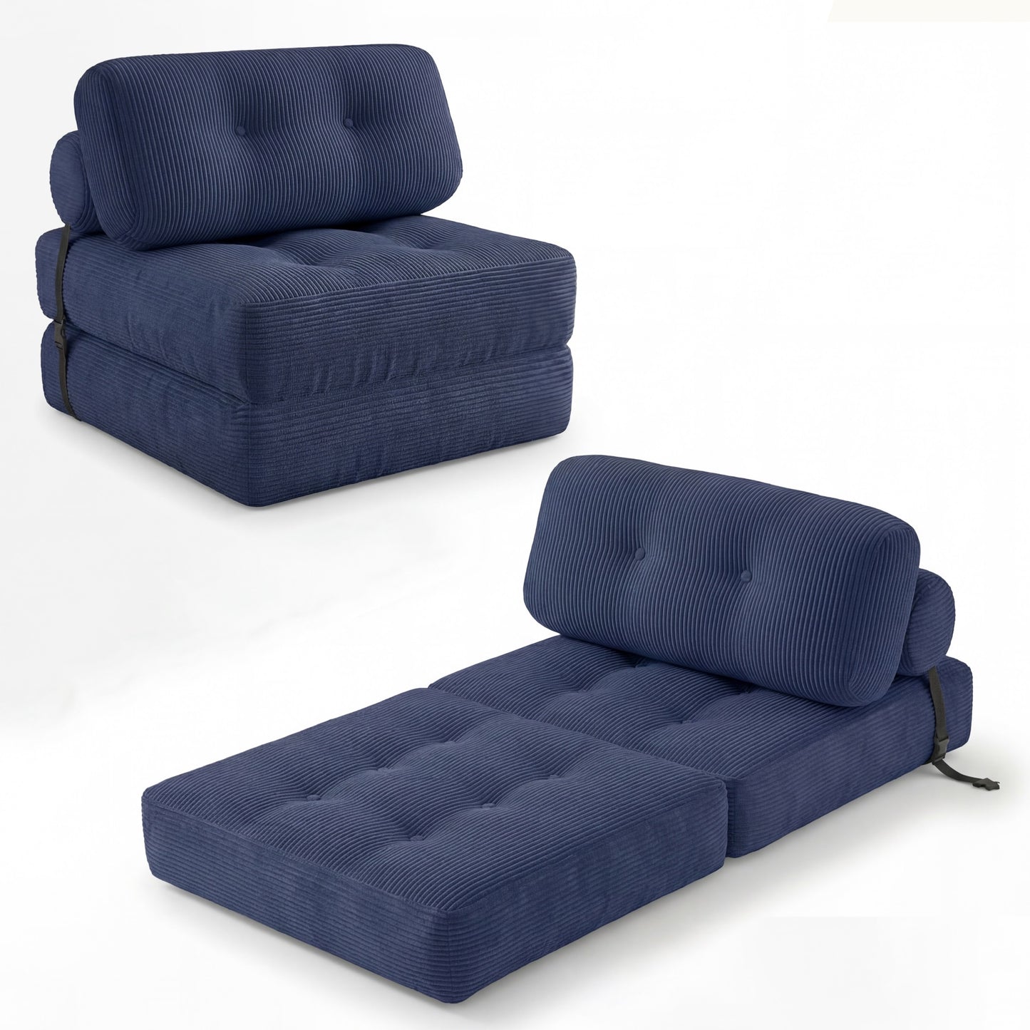 Giantex Convertible Folding Sofa Bed, Fold Out Sleeper Chair, Floor Sofa for Bedroom, Blue