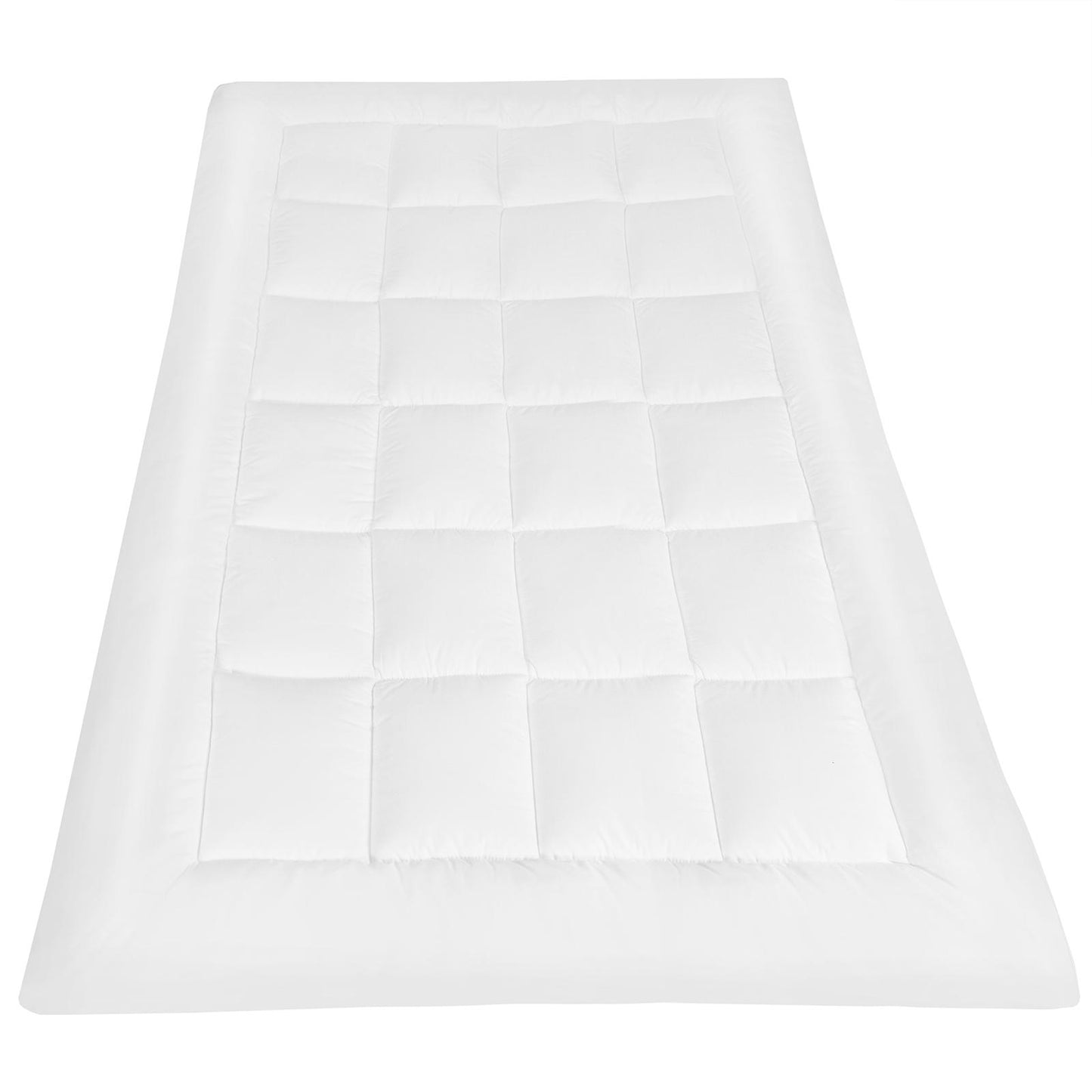 Giantex Mattress Pad Cover, Quilted Fitted Mattress Topper Pillow Top w/Cotton Jacquard Fabric Top & 21” Fitted Deep Pocket, Mattress Protector Cover for Dorm Home Hotel, Down Alternative Fill