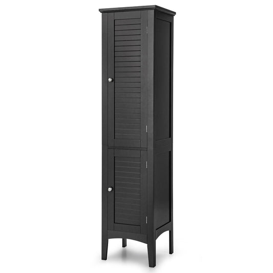 Giantex High Storage Bathroom Cabinet, Freestanding Slim Organizer,  Linen Tower Narrow Floor Cabinet